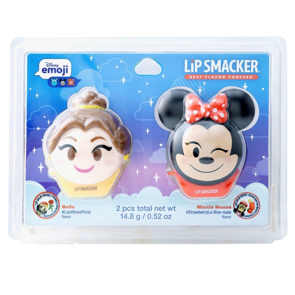 Lip Smacker Disney Emoji Lip Balm – Belle/Minnie – 2pk NEW